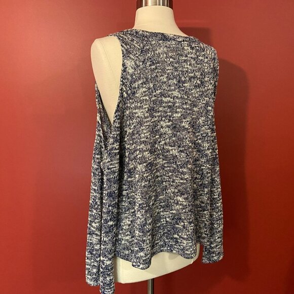 TWO by VINCE CAMUTO Women's Indigo Knit Open Shoulder Sweater - Small - NWT $79 - Picture 5 of 6